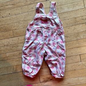 Pink Checkered vintage Osh Kosh Bgosh vestback overalls. Made in USA.